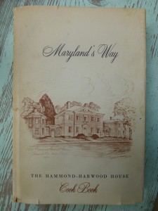  Title page of this vintage tome reads:  To The Generations Of Maryland Cooks Who Since 1634 Have Blended The Fruits Of Bay, Field and Forest Into Maryland's Way Photo by John Penovich.